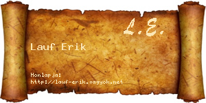 Lauf Erik névjegykártya